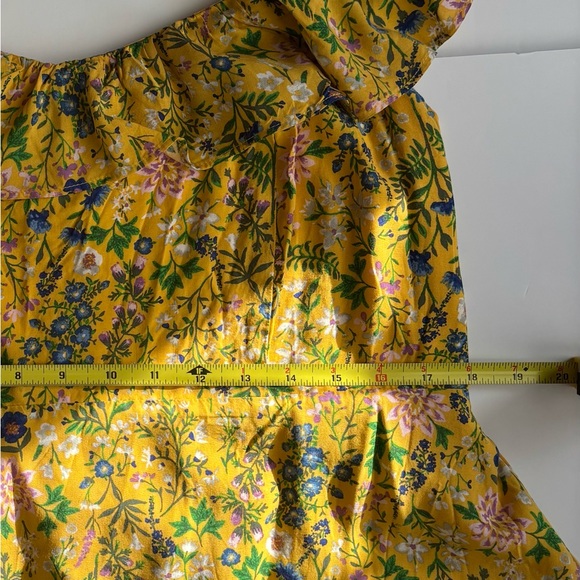 Old Navy Cami Fit Flare Yellow Gold Floral Shirred‎ Lined Midi Sun Nap Dress 1X - Picture 8 of 16